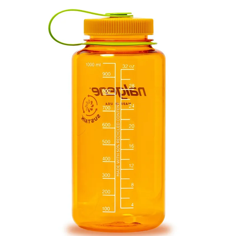 Nalgene Wide Mouth Sustain Tritan 50% Recycled 1L Bottle Clementine-1