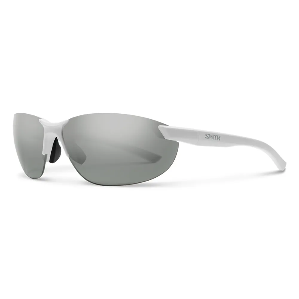 Smith Smith Parallel 2 Sunglasses Matte White/Polarized Platinum Mirror