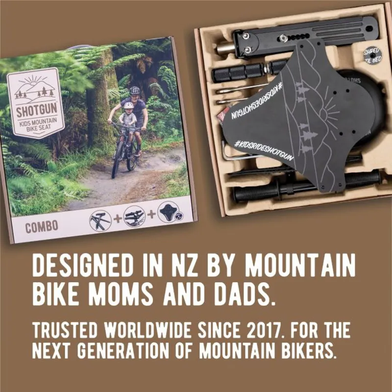 Shotgun Kids Seat and Handlebar Combo Pack 2-5 Years Old Black-1