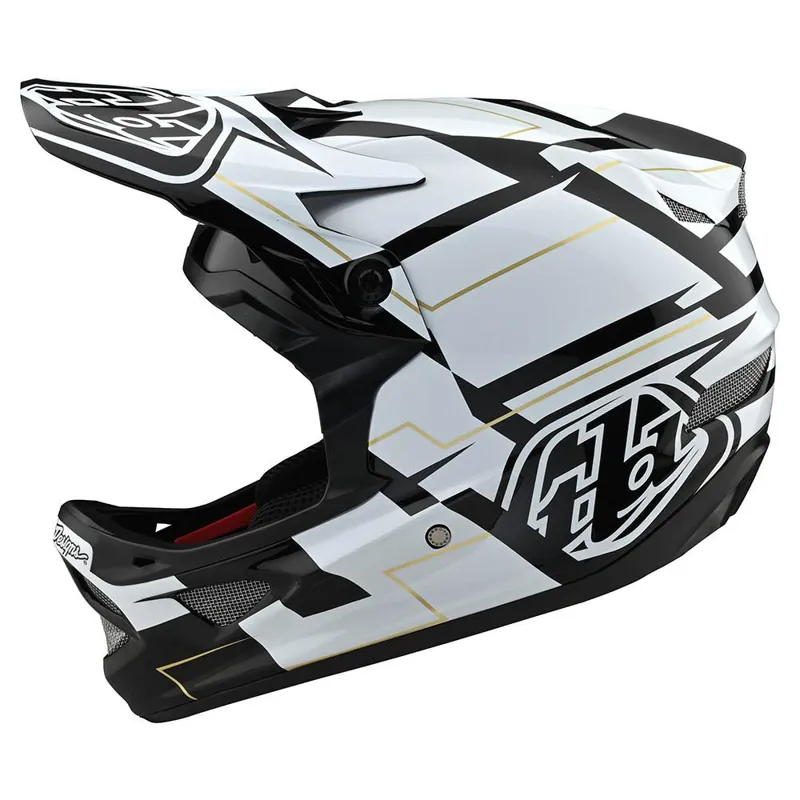 Troy Lee Designs D3 Fiberlite Full Face MTB Helmet Vertigo Black/White-1