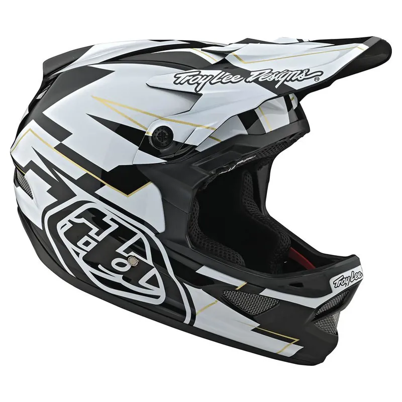 Troy Lee Designs D3 Fiberlite Full Face MTB Helmet Vertigo Black/White-6