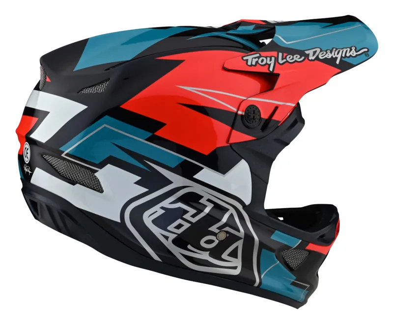 Troy Lee Designs D3 Fiberlite Helm – Für BMX, MTB, DH, Slant Red, Größe L