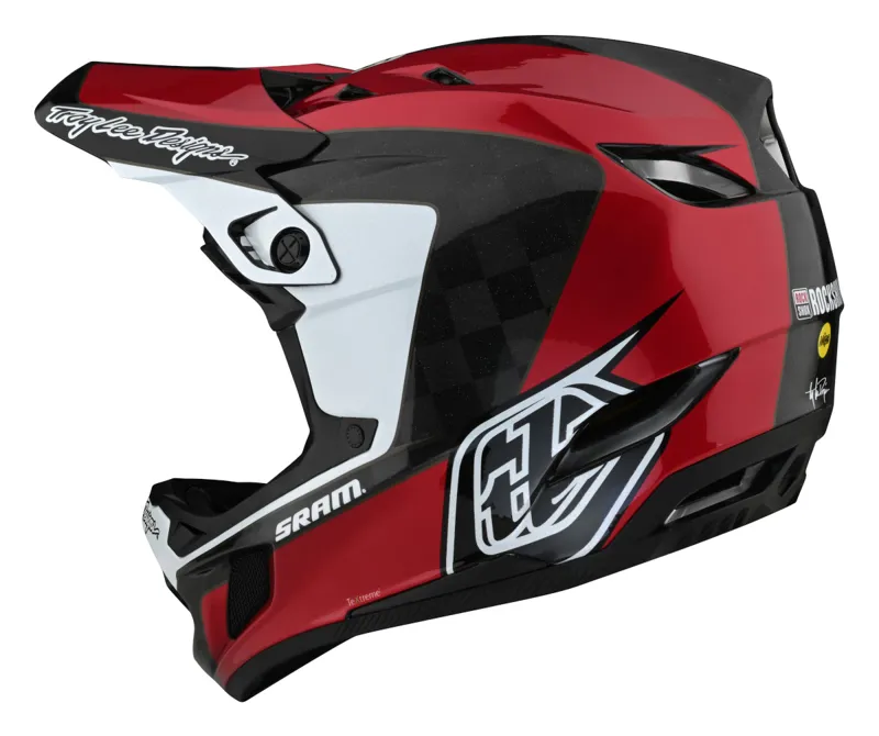 Troy Lee Designs D4 Carbon Full Face MIPS MTB Helmet Corsa SRAM Red/Black-2