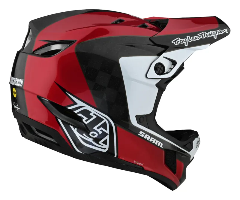 Troy Lee Designs D4 Carbon Full Face MIPS MTB Helmet Corsa SRAM Red/Black-4