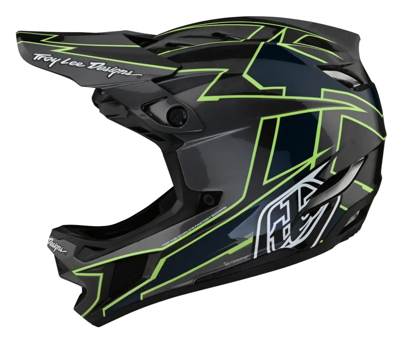 Troy Lee Designs D4 Carbon Full Face Mips MTB Helmet Graph Grey/Green-1