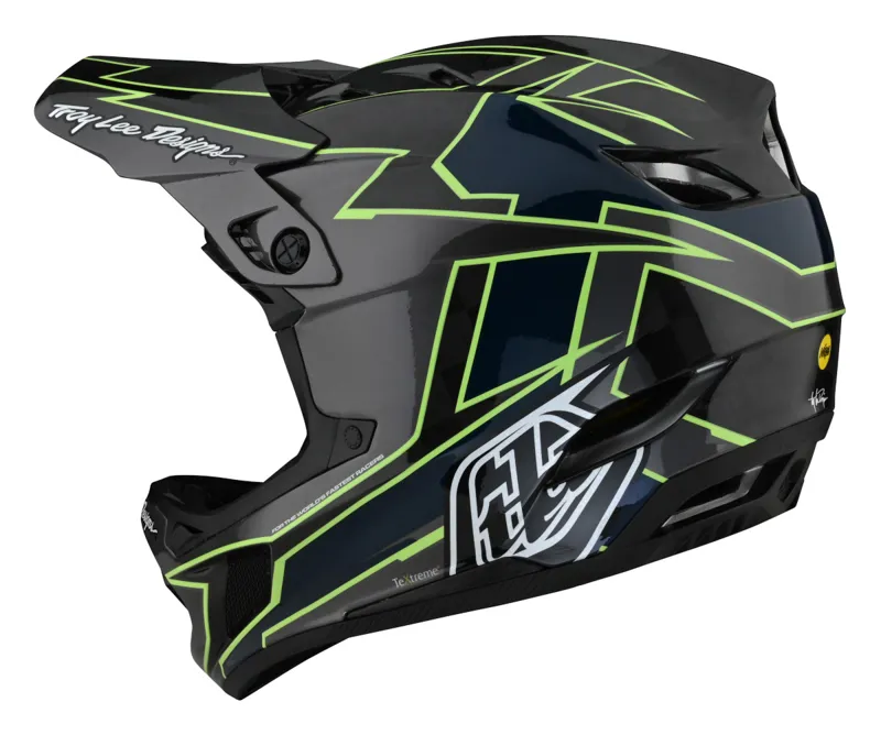 Troy Lee Designs D4 Carbon Full Face Mips MTB Helmet Graph Grey/Green-2