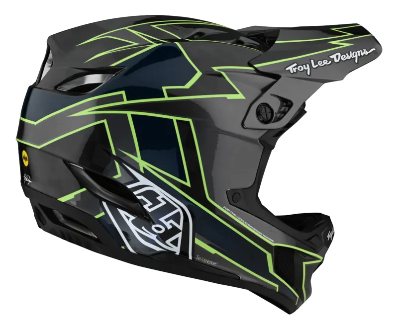 Troy Lee Designs D4 Carbon Full Face Mips MTB Helmet Graph Grey/Green-4