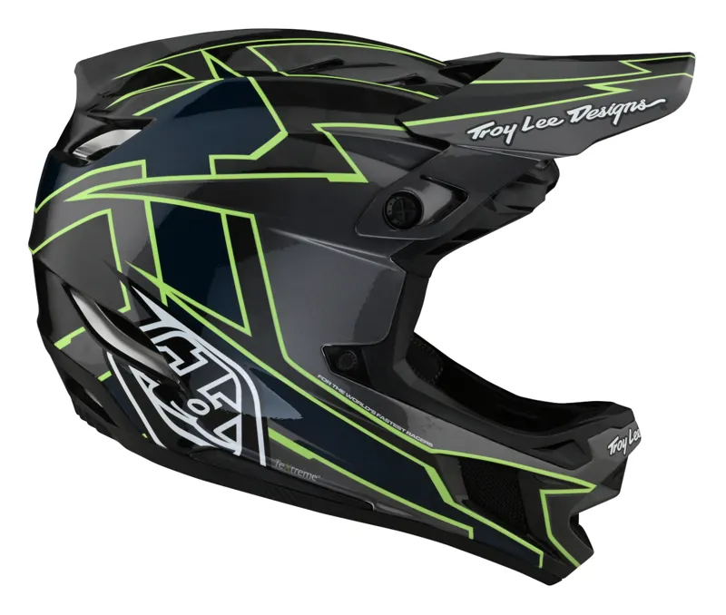Troy Lee Designs D4 Carbon Full Face Mips MTB Helmet Graph Grey/Green-5
