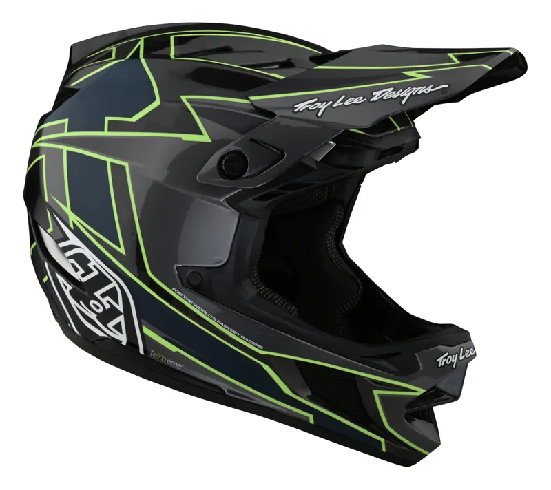 Troy Lee Designs D4 Carbon Full Face Mips MTB Helmet Graph Grey/Green-6