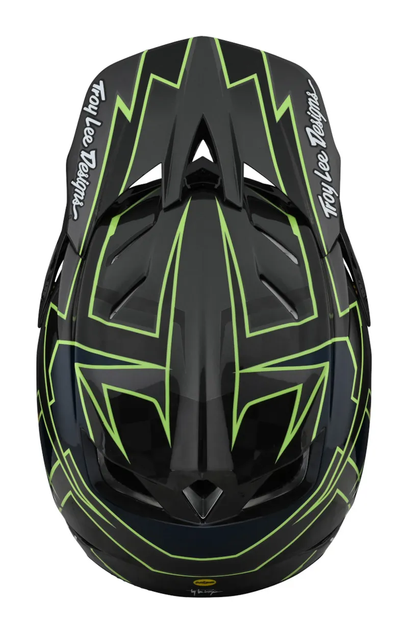 Troy Lee Designs D4 Carbon Full Face Mips MTB Helmet Graph Grey/Green-7