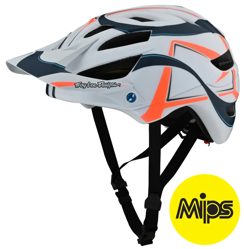 Troy Lee Designs A1 Youth MIPS MTB Helmet Welter White/Marine
