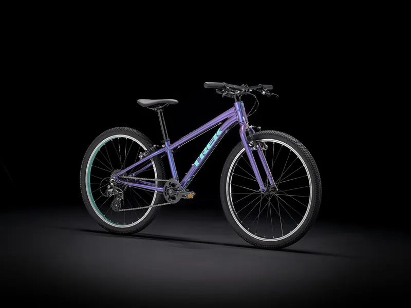 Trek Wahoo 24in Kids Hybrid Adventure Bike 2021 Purple Flip-1