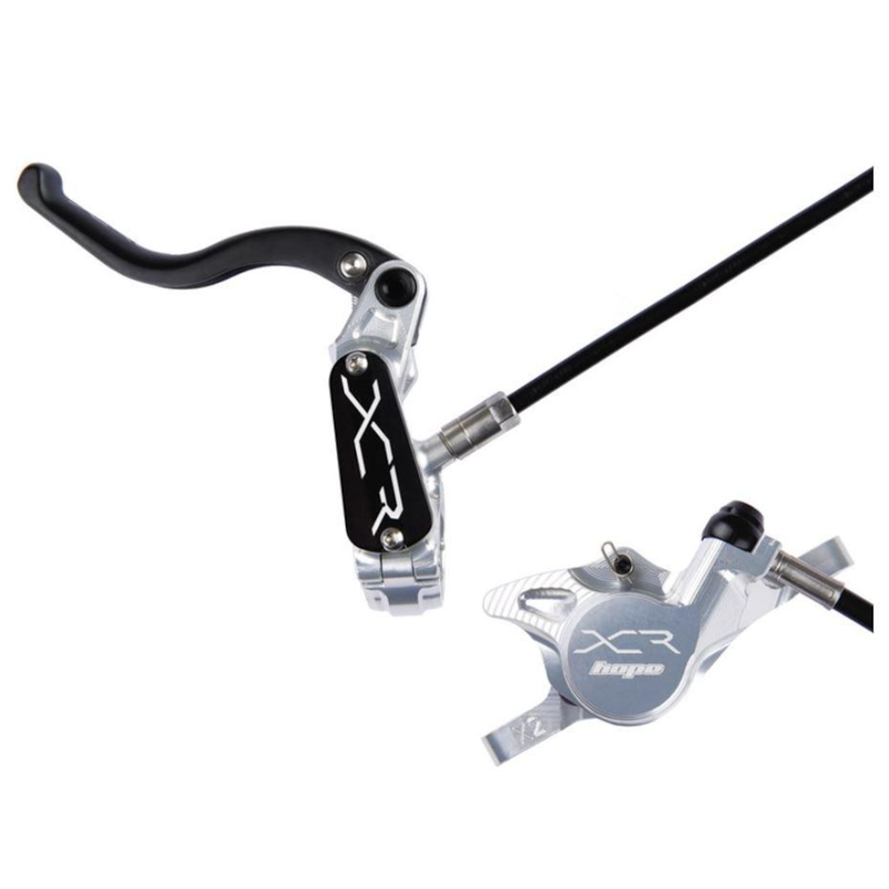 Hope Tech XCR PRO X2 Front Right Hand Disc Brake Kit Silver/Black Hose-1