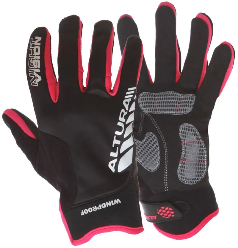 Altura Night Vision Windproof Womens Gloves 2014 Black/Raspberry
