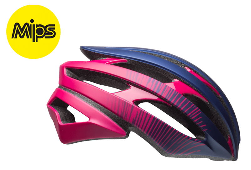 Bell Stratus Mips Road Helmet Matte/Gloss Navy/Cherry Fibers-1