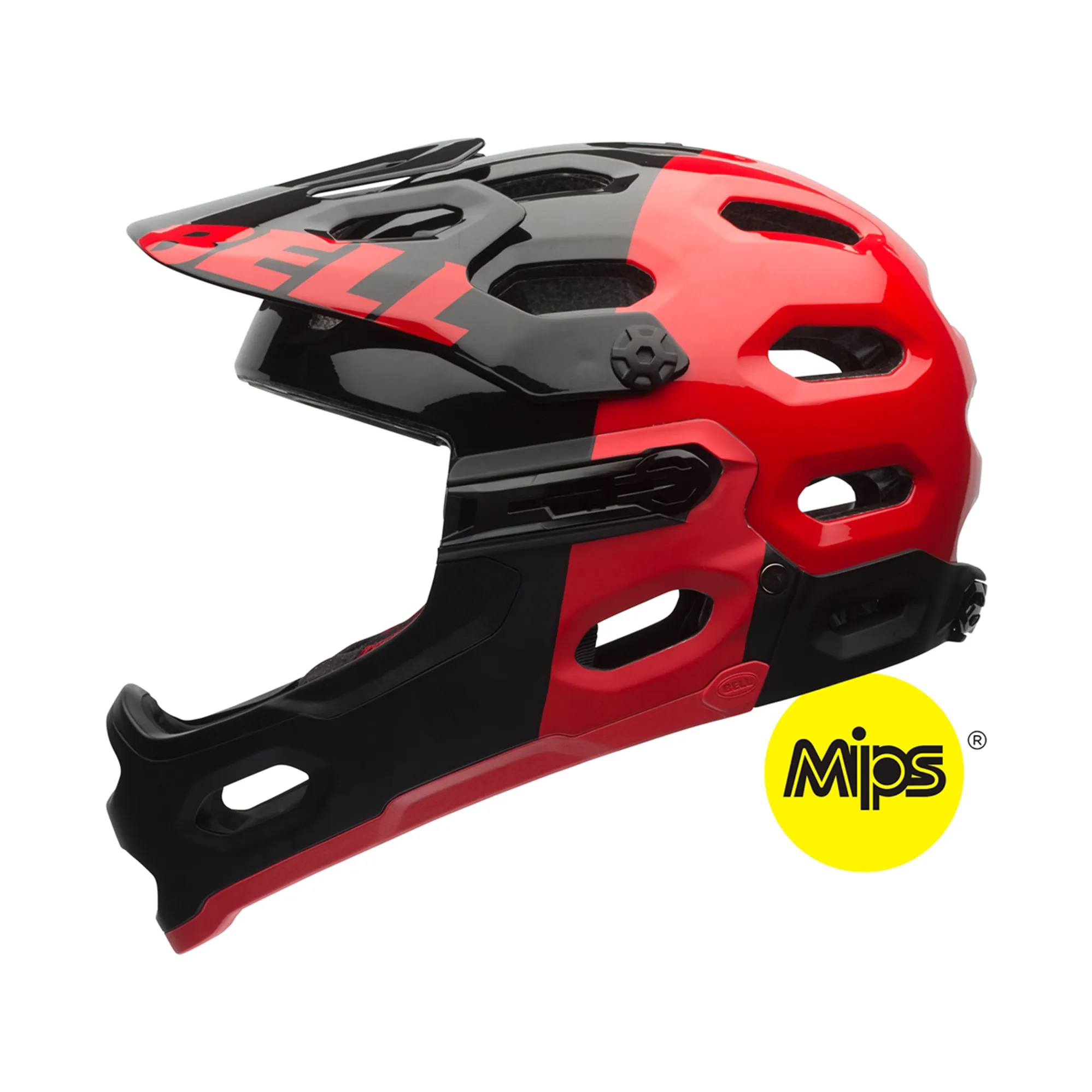 bell full face helmet mtb red and black for sale Buy Super DH MIPS | helmet Newcastle free removable chin bar beefy enough to satisfy the rigors of ASTM 1952 testing Bell Super 2R MIPS Full