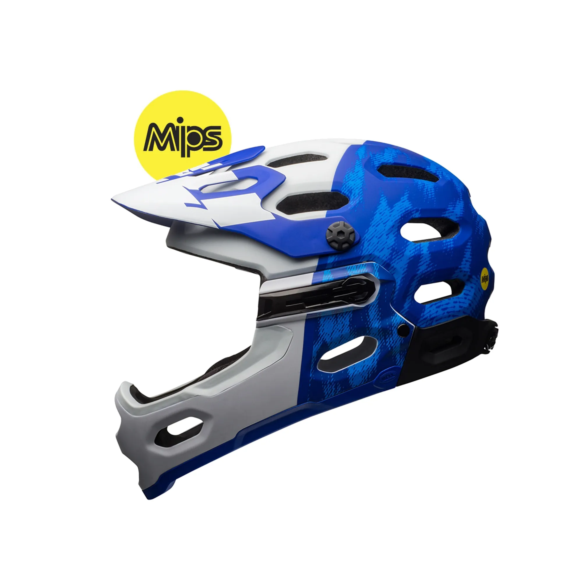 Bell Super 3r Mips Full Face MTB Helmet Blue/White Bell Super 3r Mips Full Face MTB Helmet Blue/White