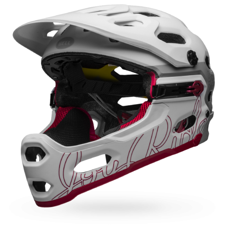 Bell Super 3r Mips Full Face MTB Helmet Gloss White/Cherry-2