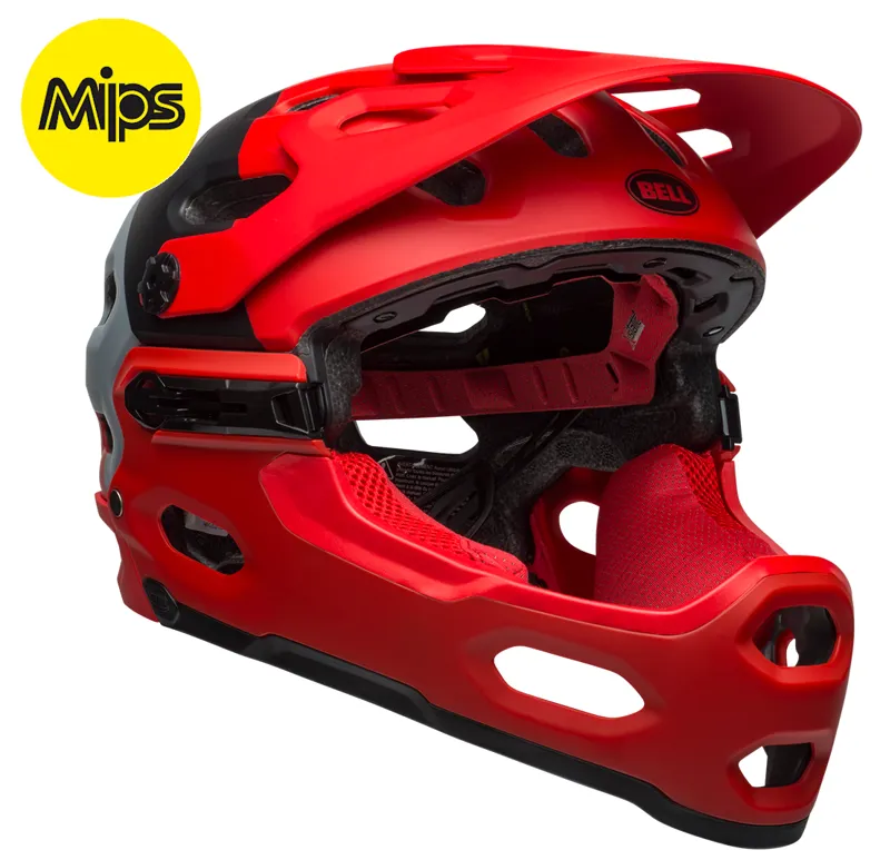 Bell Super 3r Mips Full Face MTB Helmet Downdraft Matte Crimson/Black