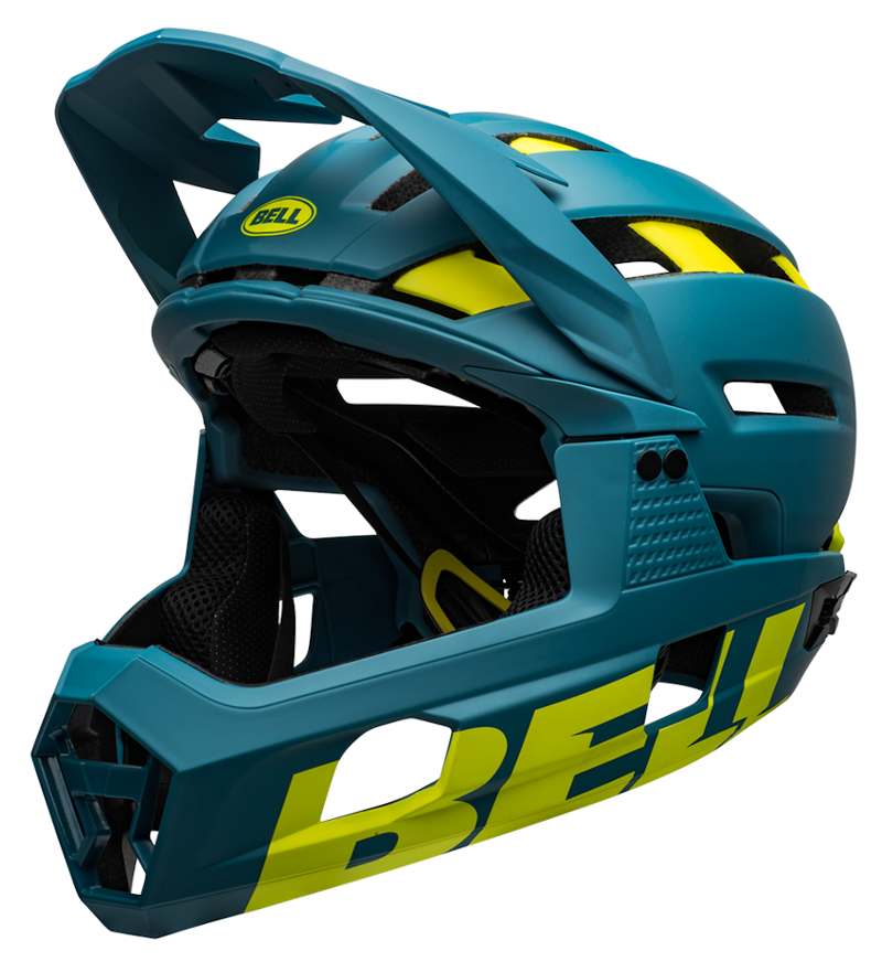Bell Super Air R Mips MTB Full Face Helmet Matte/Gloss Blue/Hi-Viz-1