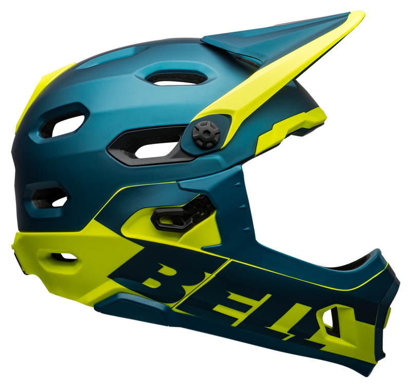 Bell Super DH Mips Full Face MTB Helmet Matte/Gloss Blue/Hi-Viz-1