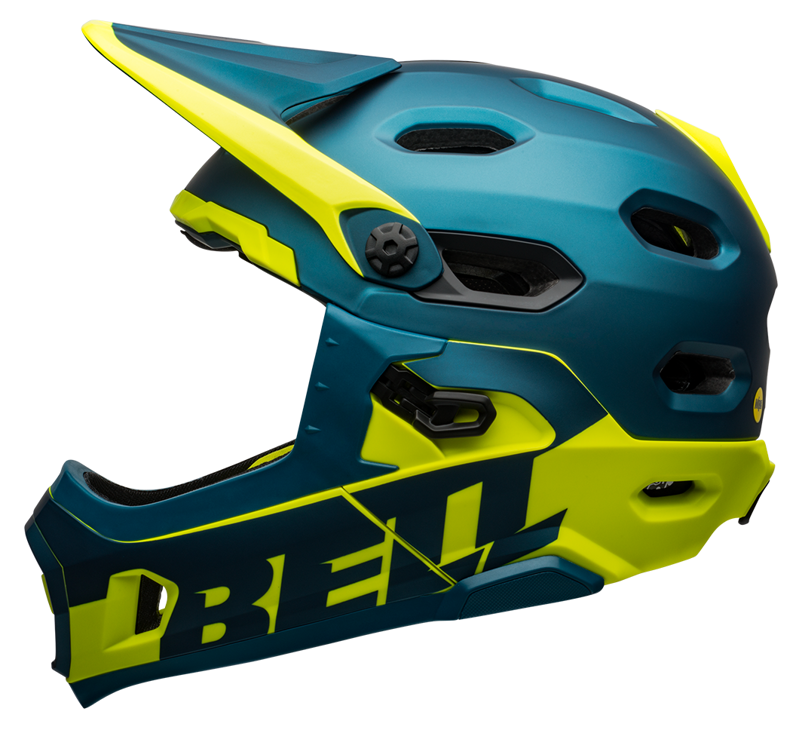 Bell Super DH Mips Full Face MTB Helmet Matte/Gloss Blue/Hi-Viz-2