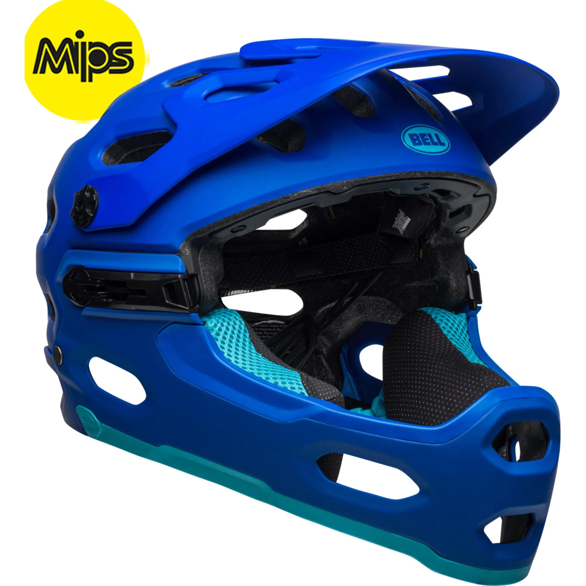 Bell Super 3r Mips Full Face MTB Helmet Matte Blues Bell Super 3r Mips Full Face MTB Helmet Matte Blues