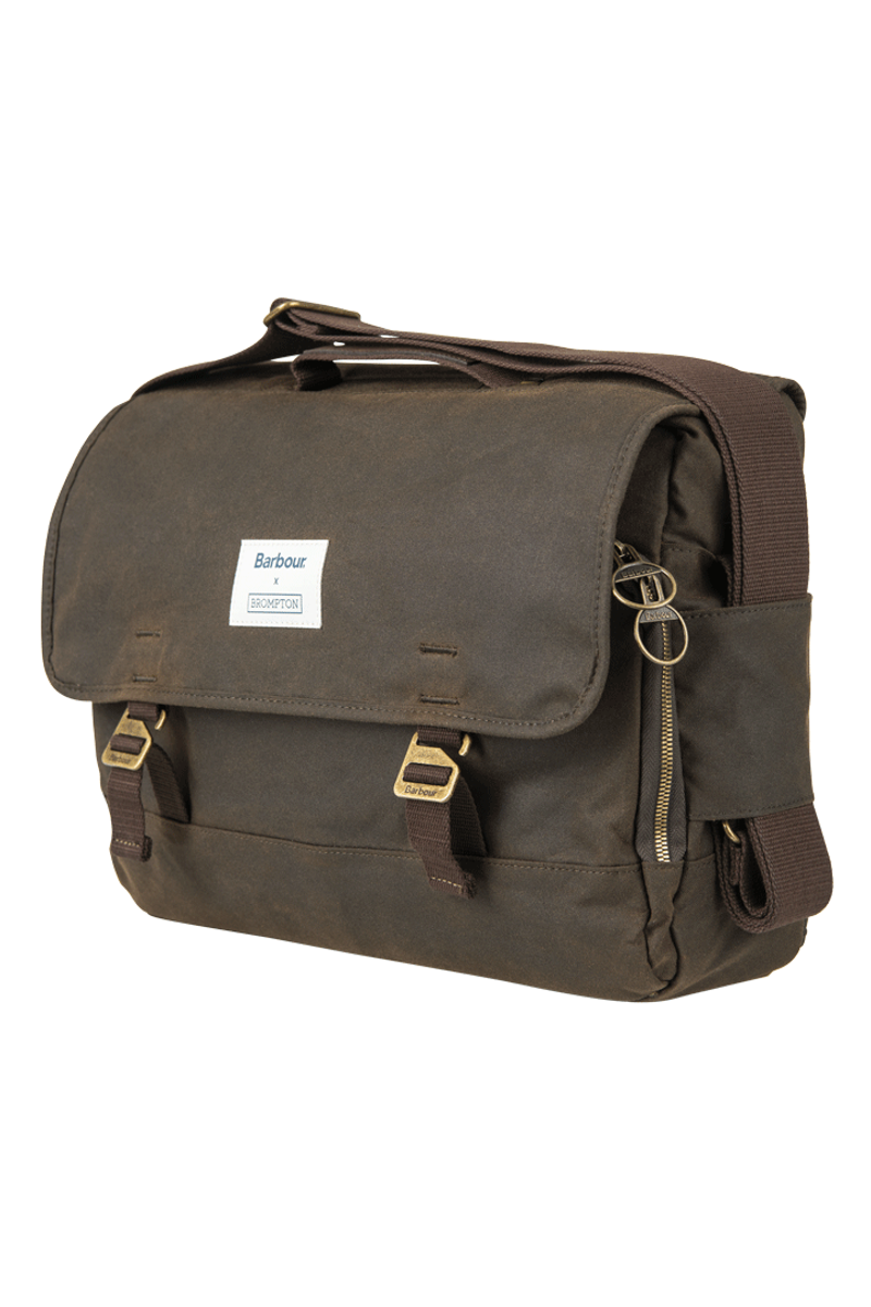Brompton Barbour Wax City Bag + Frame Olive-1