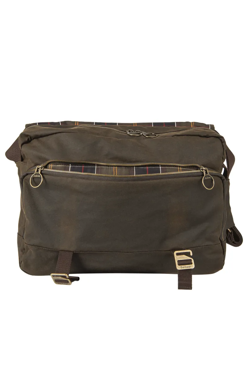 Brompton Barbour Wax City Bag + Frame Olive-2