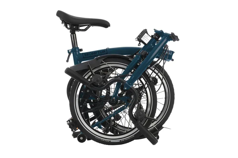 Brompton C-Line Explore Mid Folding Bike 2023 Ocean Blue-3
