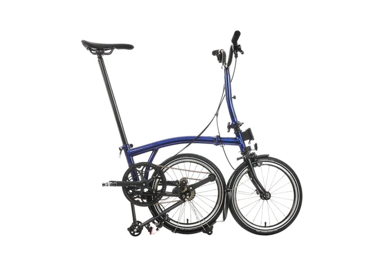 Brompton P Line 12 Speed Mid Bar Folding Bike 2024 Bolt Blue Laquer-2
