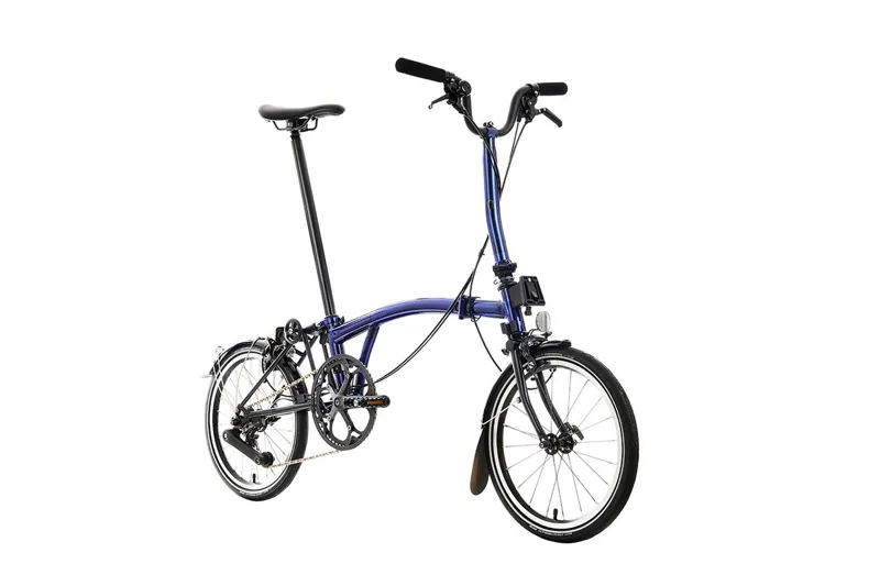 Brompton P-Line Urban Mid Folding Bike 2024 Bolt Blue Laquer-1