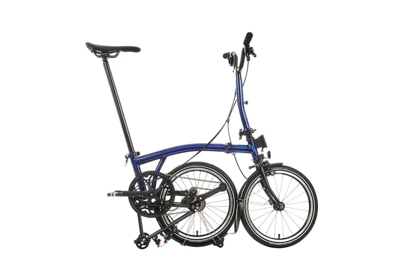 Brompton P-Line Urban Mid Folding Bike 2024 Bolt Blue Laquer-2