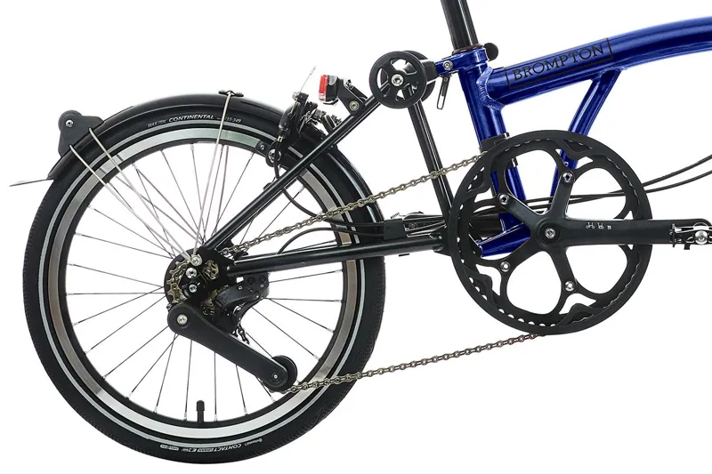 Brompton P-Line Urban Mid Folding Bike 2024 Bolt Blue Laquer-4