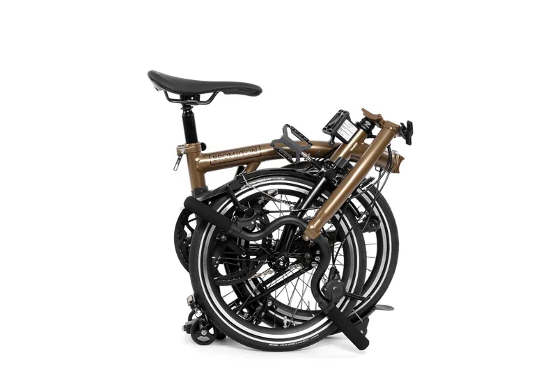 Brompton P-Line Urban Mid Folding Bike 2024 Bronze Sky-3