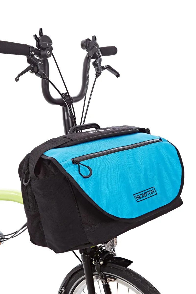 Brompton S Bag and Frame Black/Lagoon Blue Flap-1
