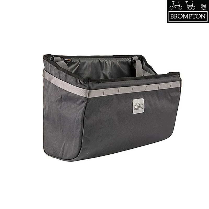 Brompton Borough Basket Bag with Frame Large Dark Grey-1