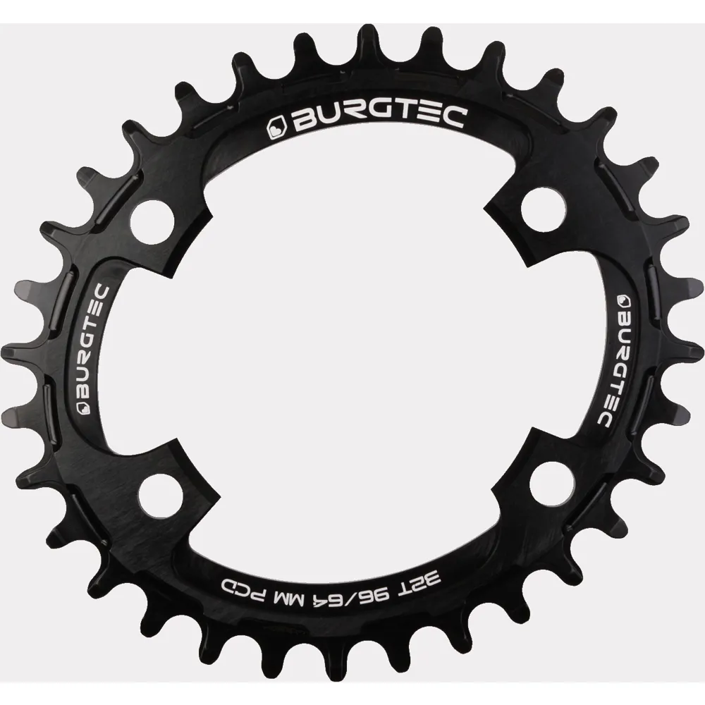 Burgtec Burgtec Oval ThickThin 96/64mm PCD Chainring for Shimano XT 32T Black