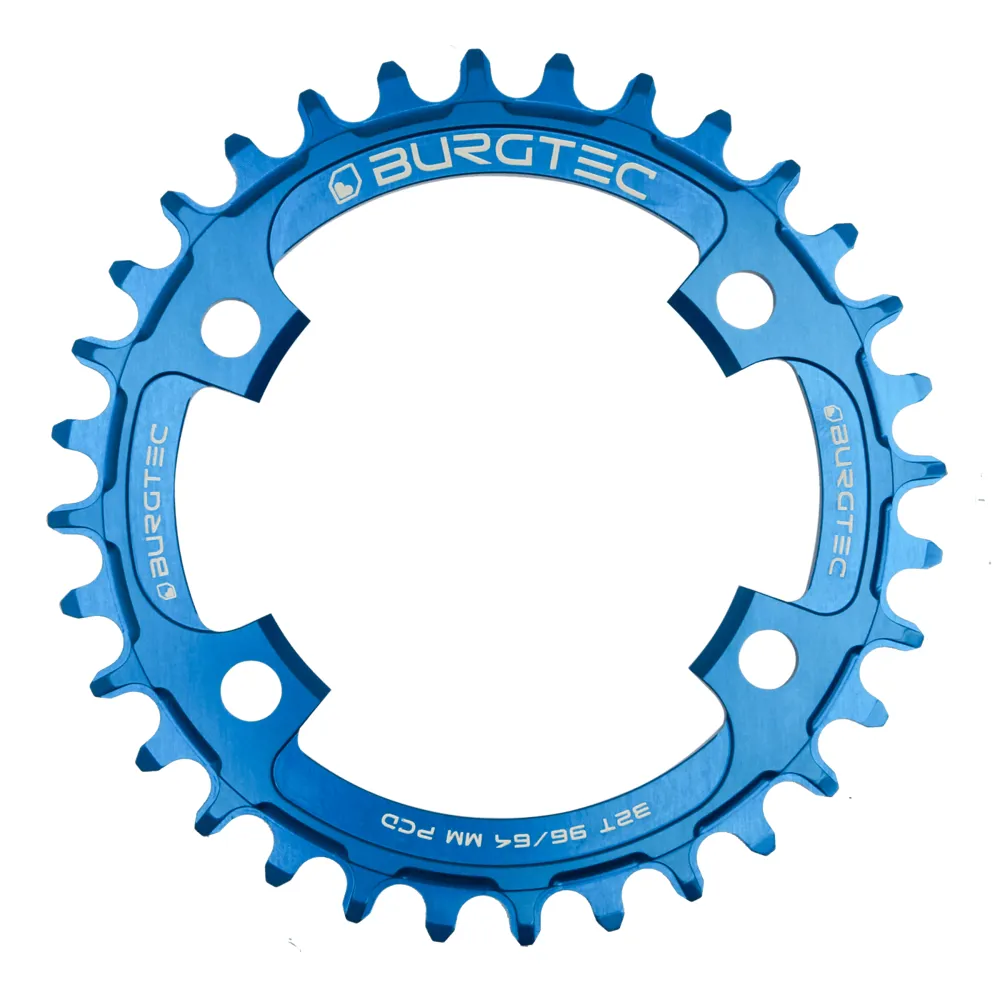 Image of Burgtec ThickThin XT 96/64mm PCD Chainring Blue