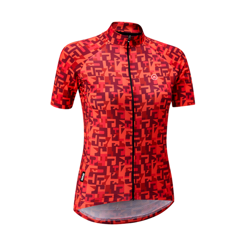 Chapeau Club Womens SS Road Jersey Pattern Hot Coral-1
