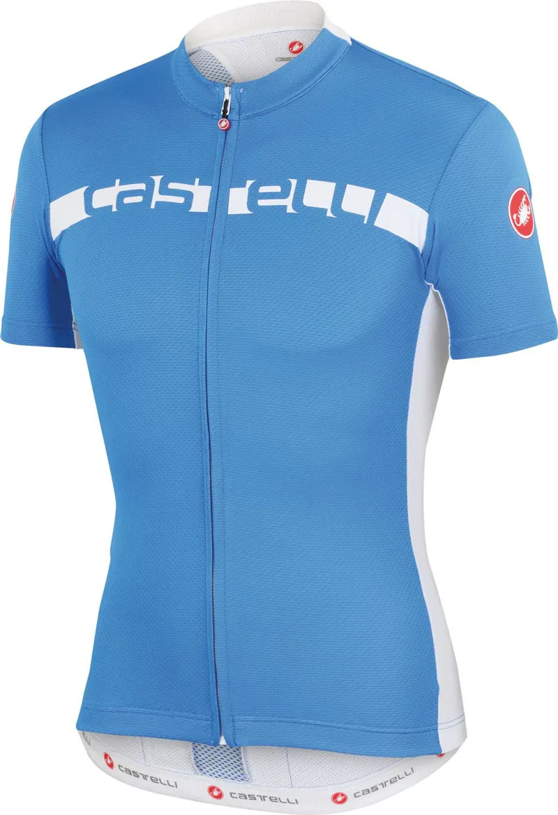 Castelli Prologo 4 Full Zip SS Jersey Blue/White