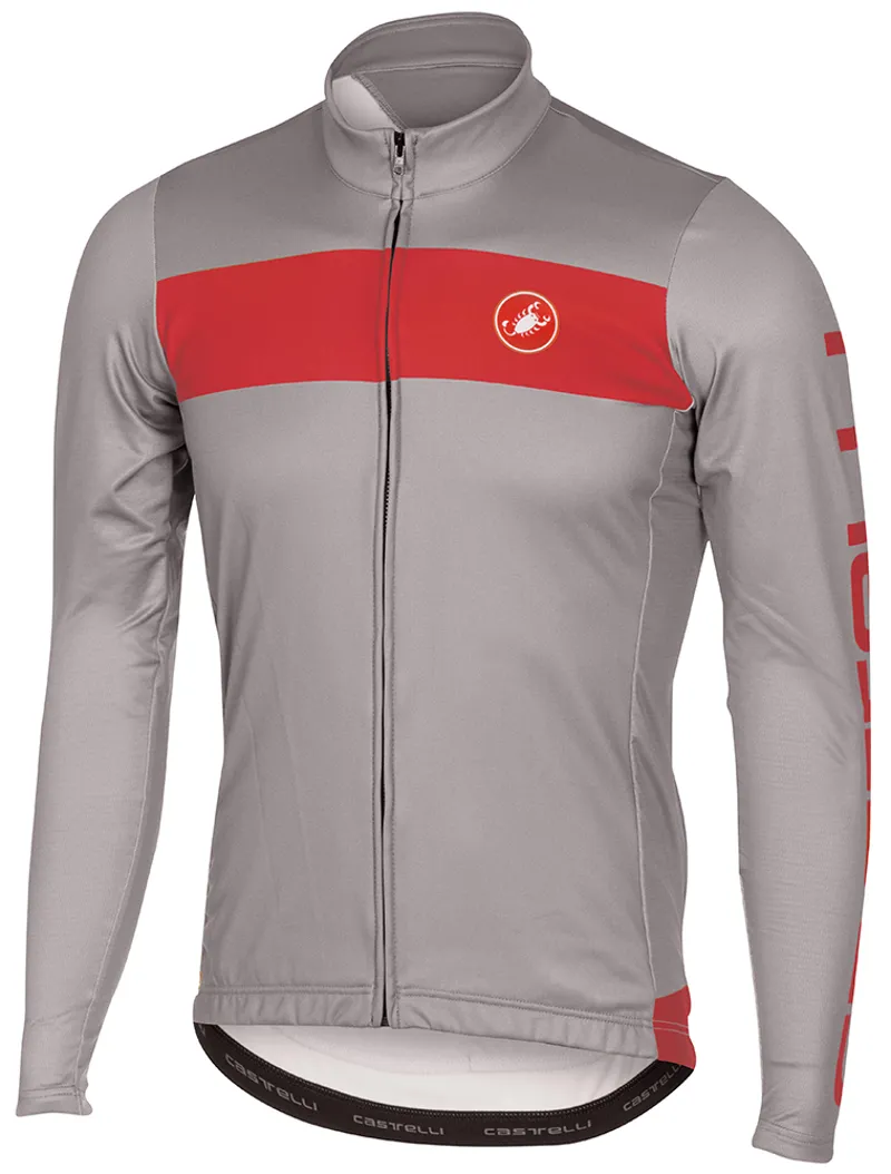 Castelli Raddoppia Jersey FZ Grey/Red