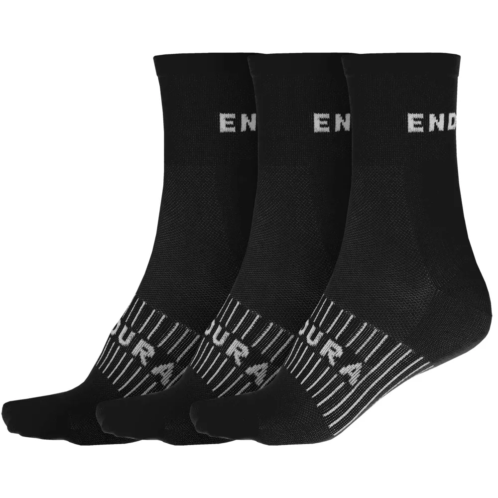 Image of Endura Coolmax Race Socks Triple Pack Black