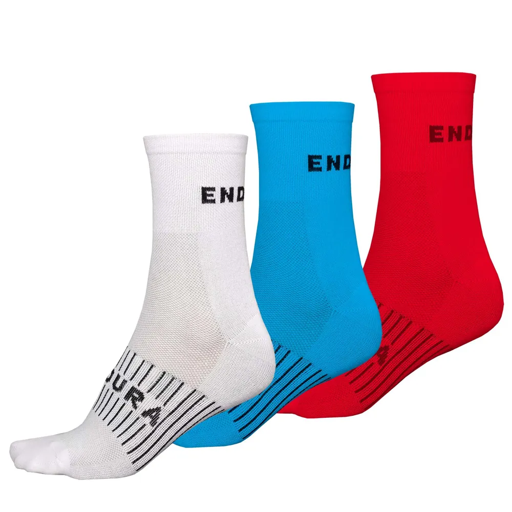 Image of Endura Coolmax Race Socks Triple Pack White