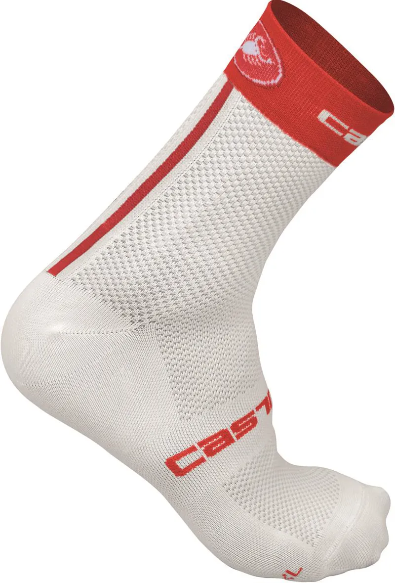 Castelli Free 9 Socks White/Red