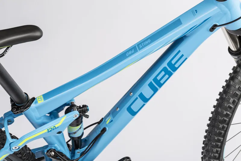 Cube Sting WLS 120 Pro 650b Womens Mountain Bike 2016 Blue/Kiwi-2
