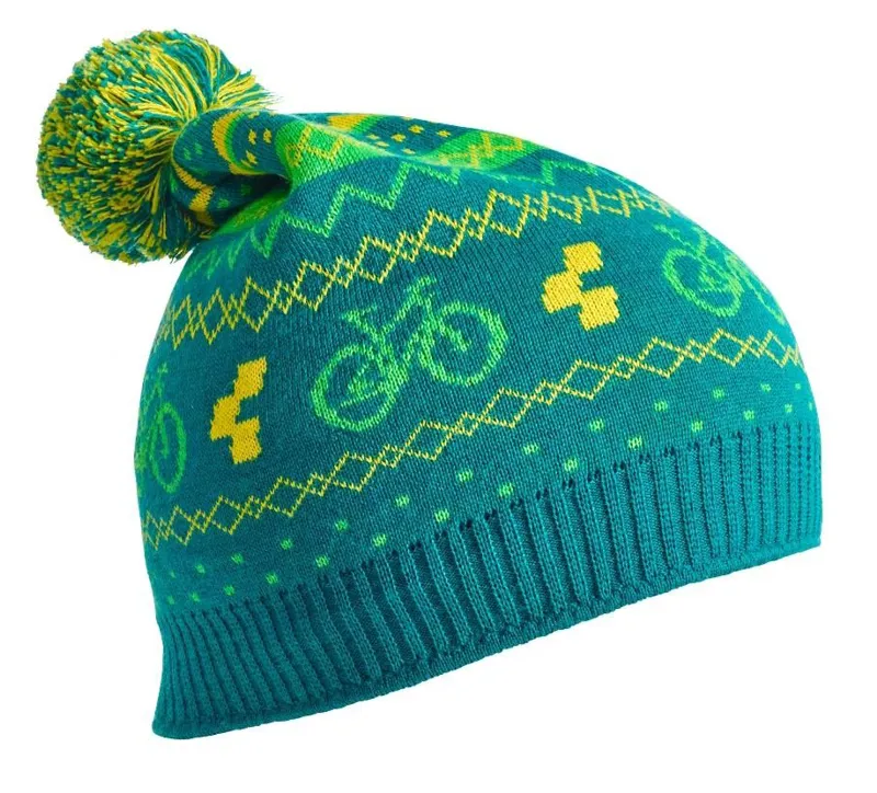 Cube Norwegian Bobble Hat Green/Yellow