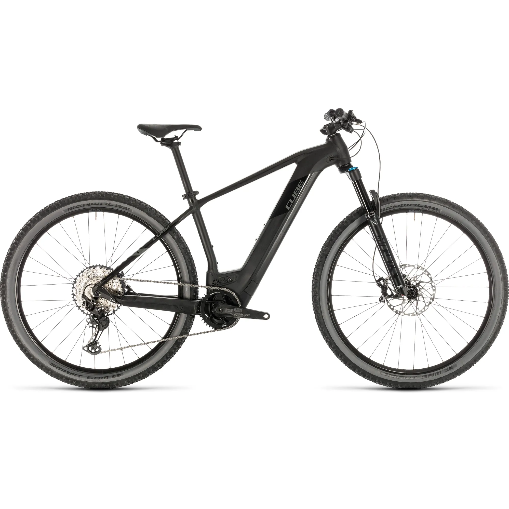 autonomie batterie vélo électrique VTT électrique semi-rigide Cube reaction hybrid one 625 grey´n´black easy entry