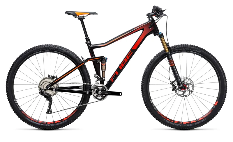 Cube Stereo 140 C:62 Race 27.5 Mountain Bike 2017 Carbon/Flash Orange