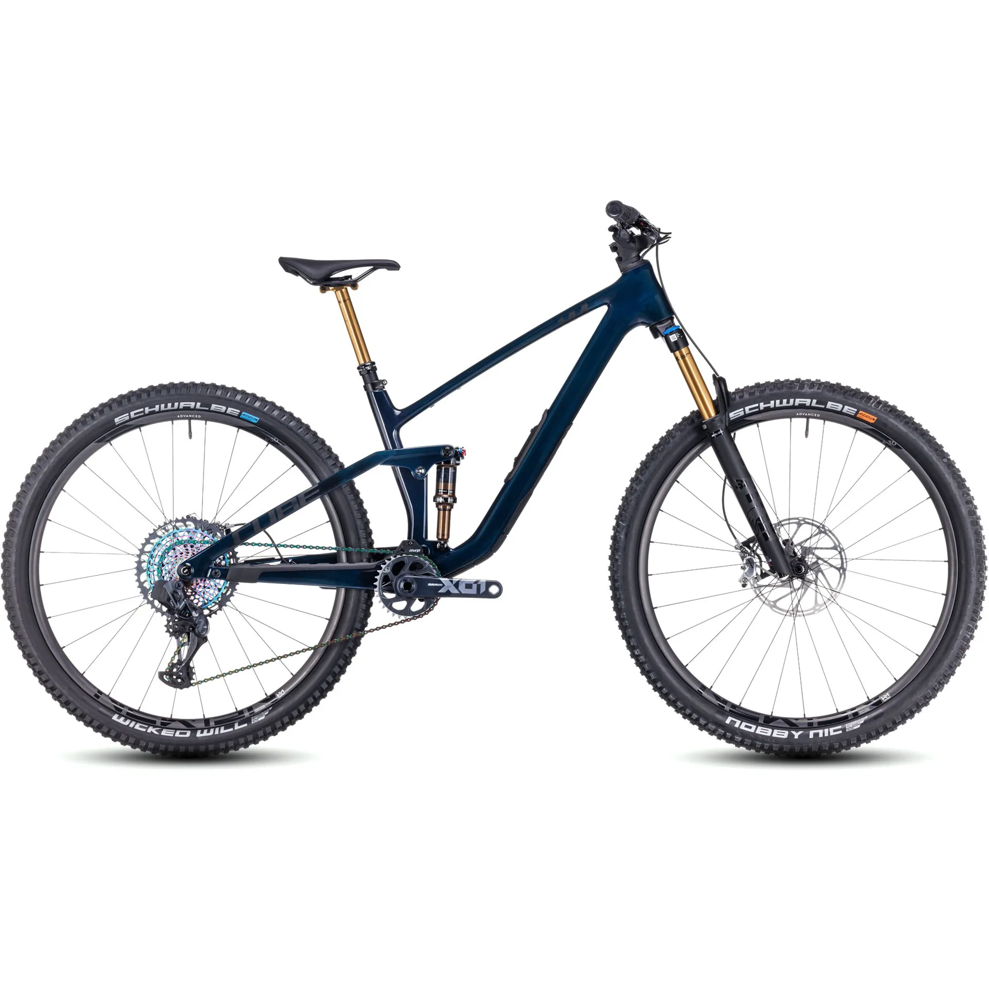 Cube Stereo One44 C 68X SLT Mountain Bike 2024 Liquid Blue Black